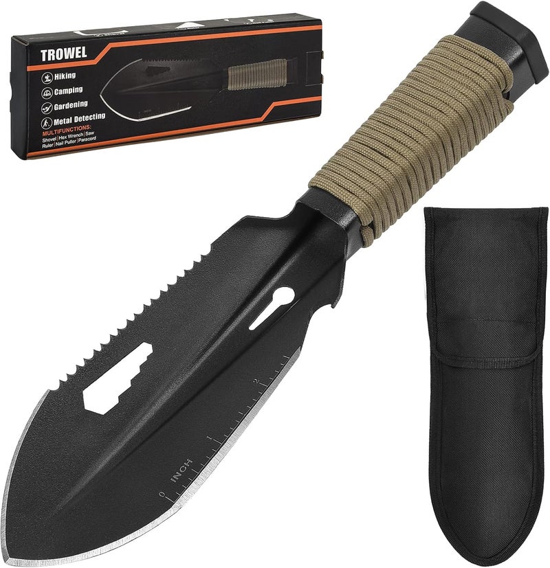 FullLit Backpacking Trowel Ultralight, Camping Shovel, Garden Trowel Hand Tool with Carrying Pouch for Hiking, Digging, Metal Detecting, Gardening Multitool Survival - Image 1